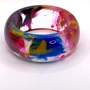 Anthropologie Acrylic Watercolor Bangle Bracelet